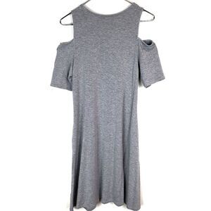 PHILOSOPHY Gray Cold Shoulder Soft Swing Dress XS